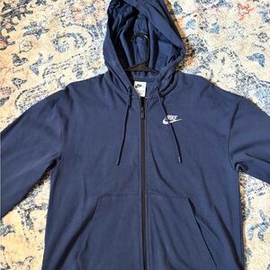 Nike Men's Dark Blue Zip-Up Hoodie